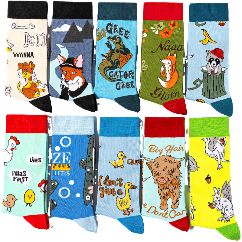 65g Weight Socks Classification Socks Lingerie Type Cotton (more than 50%) Fabric Type A Pair Quantity Casual, Daily Occasion Animal, Color Block Pattern All Seasons Season Unisex Gender Cute Style A Pair Cute Unisex Animal Color Block Cotton (more Than 50%) Crew Socks 无