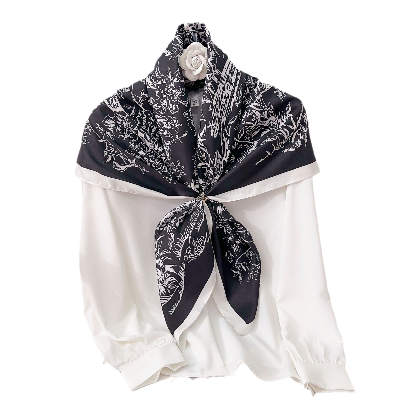 Nuevo bufandas de seda de impresión de 90cm bufandas de seda de estilo de mujer coreana bufandas delgadas bufandas de decoración de trajes bufandas