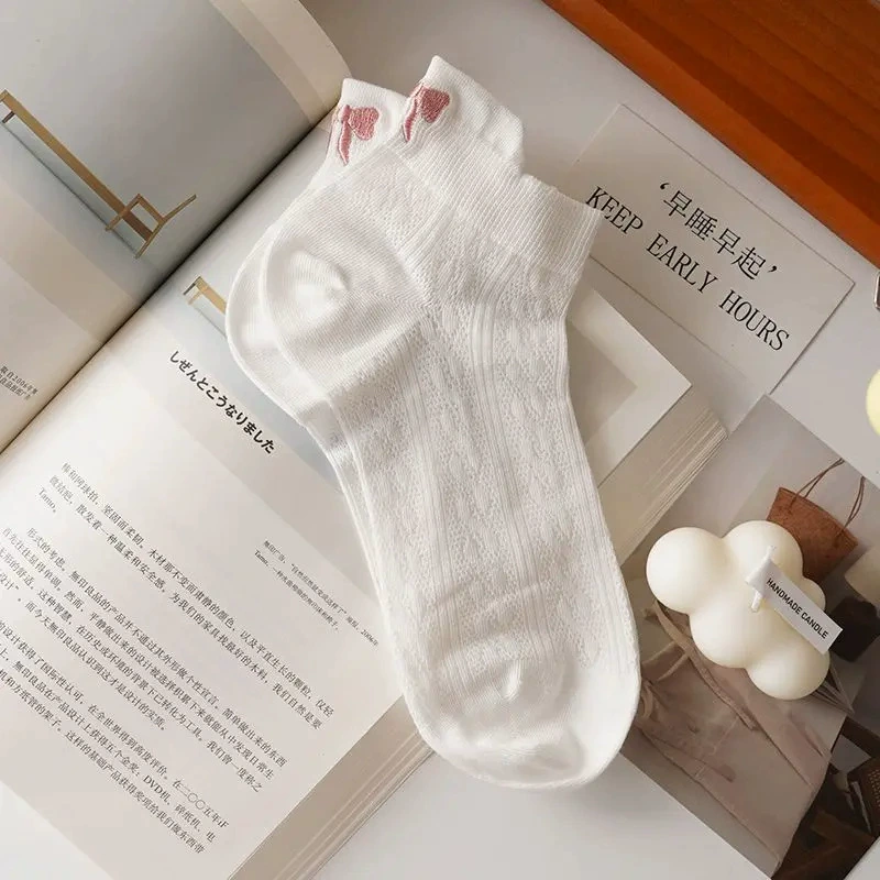 Tide, summer thin breathable socks with bow