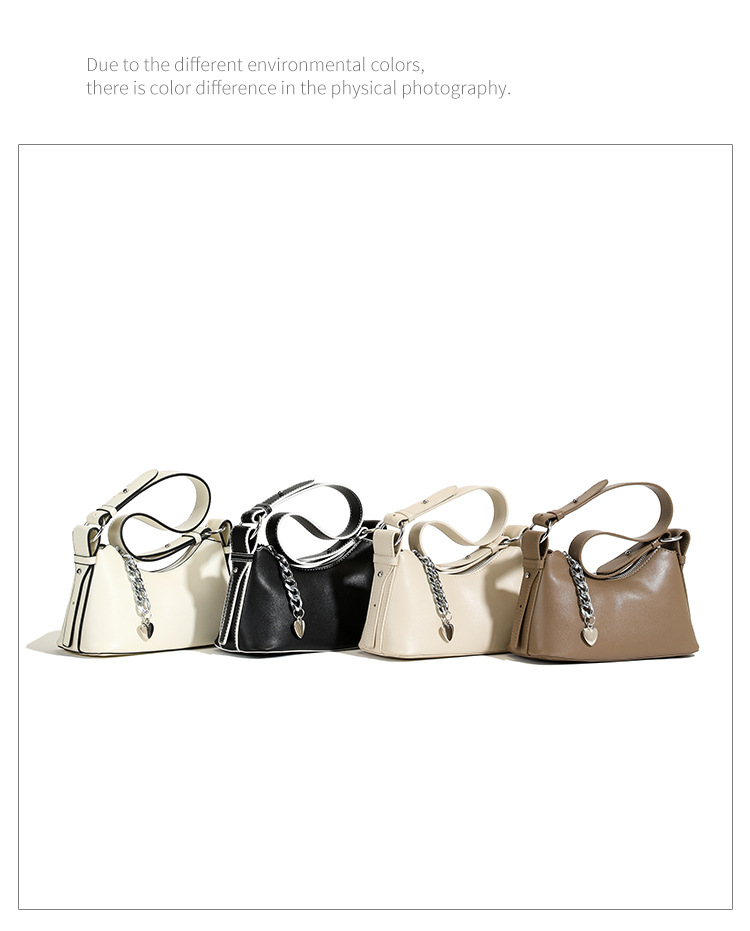 Dumpling Shape Shape Women's Pu Leather Solid Color Streetwear Chain Dumpling Shape Zipper Tote Bag