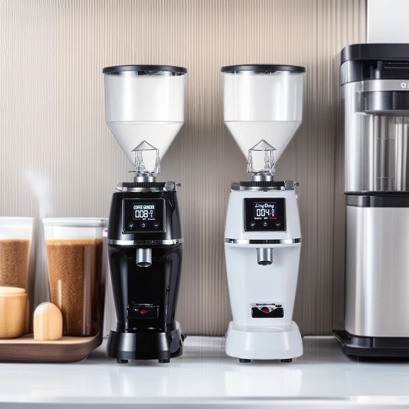 Atom New Cone Cutter Coffee Bean Grinder Italian Household Grinder with Air Blowing Metal Bean Barn