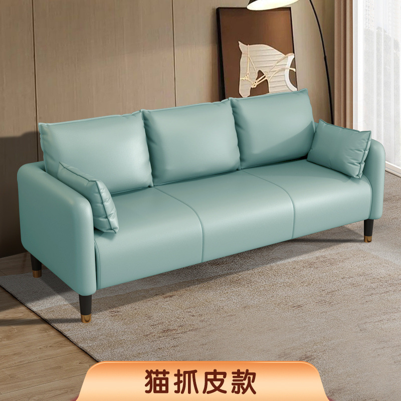 Sofá de piel de gato pequeño tipo sala de estar doble triple alquiler apartamento simple tienda de ropa en línea popularidad pequeña