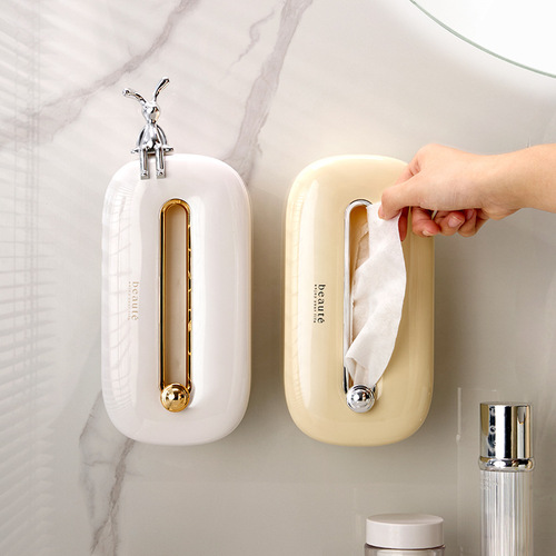 High-end light luxury tissue box wall-mounted facial tissue storage box household high-end creative facial tissue box