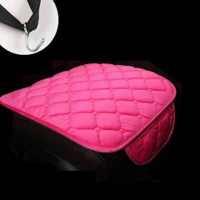 Seat cushion, seat cover | backrest free car three-piece - diamond-plush-pink-single-piece-with-pocket-and-hook