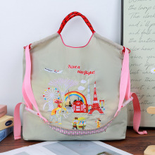 夏季彩虹烟花万针刺绣防水尼龙环保袋百搭时尚大容量可收纳单肩包