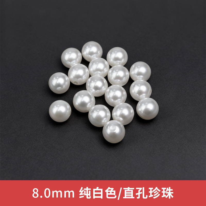 Cuentas sueltas de imitación de perla hechas a mano con agujeros, material de perla artificial de plástico, accesorios de cuentas de medio agujero para bricolaje