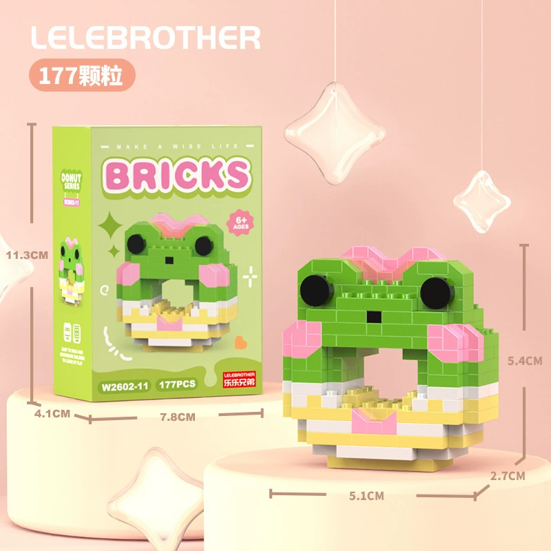 Micro‑block cartoon doll constructor (Lego style), strawberry & mini bears, blind box, micro pieces