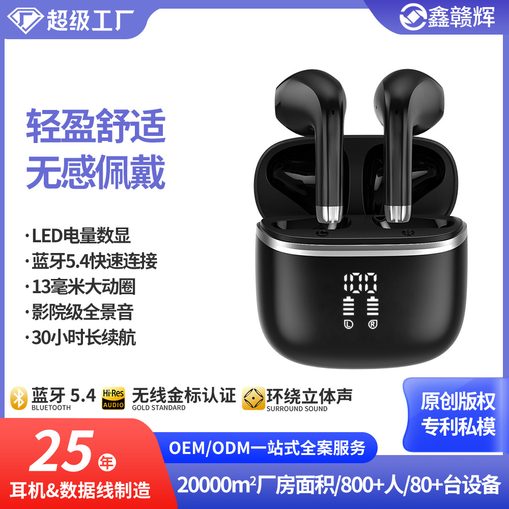 【Xin Gan Hui】Bluetooth Earphones, Wireless Cross-Border Hot-Selling Model, Long Battery Life, In-Ear Digital Display Sports Private Model Earphones