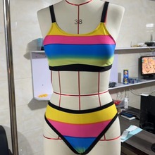 欧美女士大码泳装印花三角分体泳衣性感显瘦2024新款