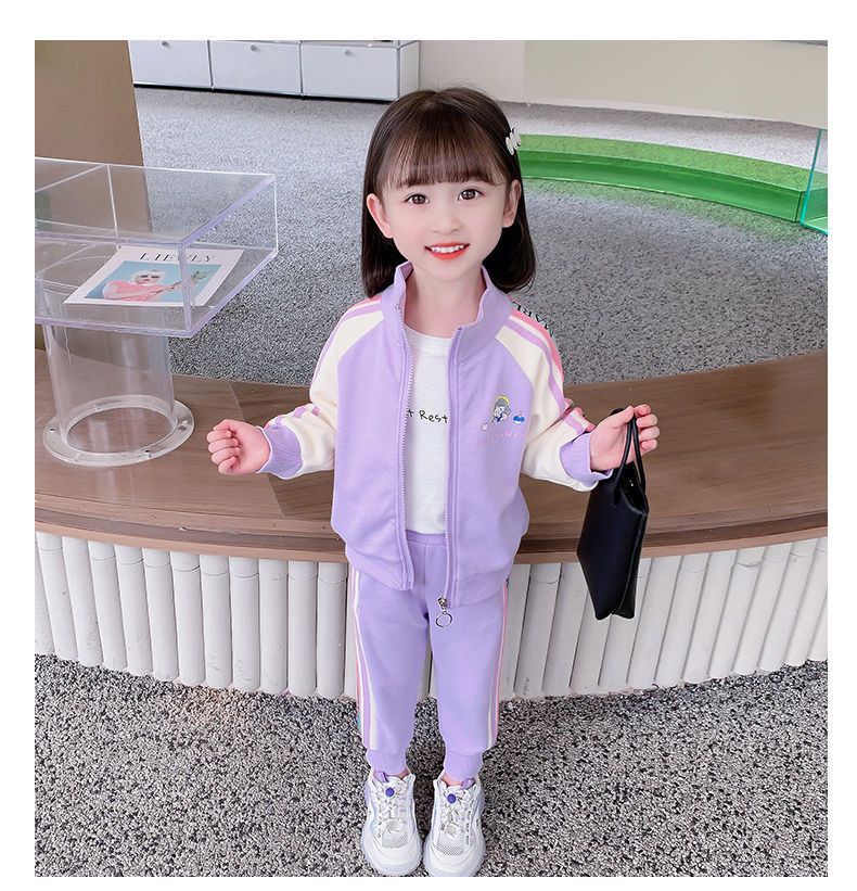 Girls' Baseball Sui Se, Fashionable Sree 2023 New Children's Wear Spring and Auumn Baby Fashion Spors Two Piece_voghion.com