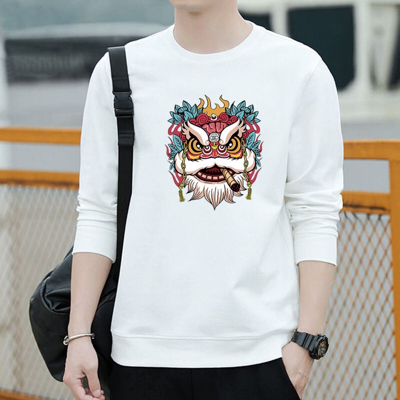 Cheap clothes for work men's work spring and autumn sweater round neck long sleeve t-shirt printed bottoming shirt tide Cheap clothes for work men's work spring and autumn sweater round neck long sleeve t-shirt printed bottoming shirt tide