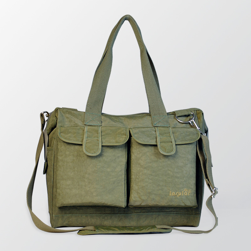 Bolsa de madre multifuncional de hombro de bajo precio, gran capacidad de lavado con agua, nylon para madres y bebés, bolsas de madre al por mayor transfronterizas