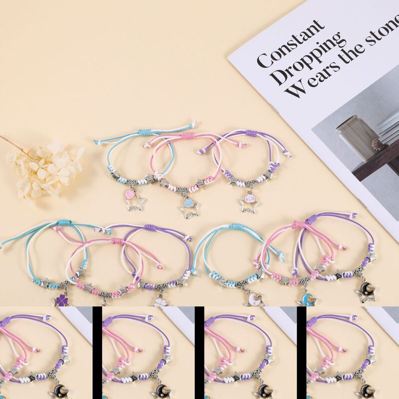Three-Piece Set of Hand-Woven Bracelets for Student Girlfriends, Korean Style, Simple and Cute Friendship Bracelets, Pure Handmade Colorful Rope, Wholesale