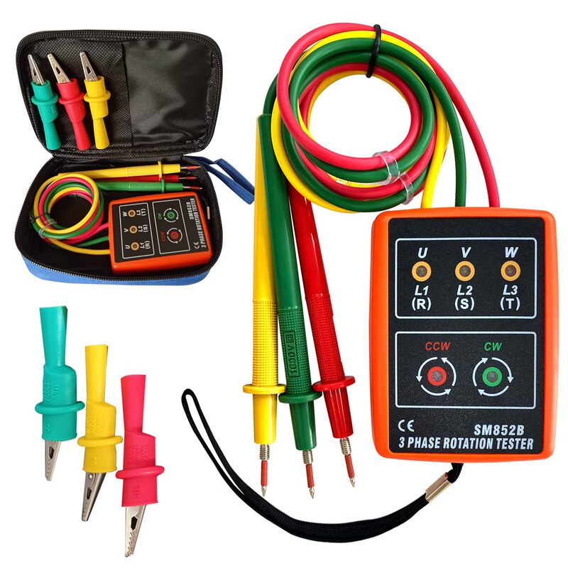 SM852B phase sequence tester, phase sequence meter, three-phase electrical measuring instrument, current and voltage phase sequence detector SM852B phase sequence tester, phase sequence meter, three-phase electrical measuring instrument, current and voltage phase sequence detector