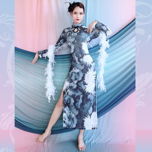 Belly Dance Clothing Suit 2025 Spring and Summer New Long-Sleeved Dress Cheongsam Classical Dance Kidsren's Performance Clothing Practice Clothing