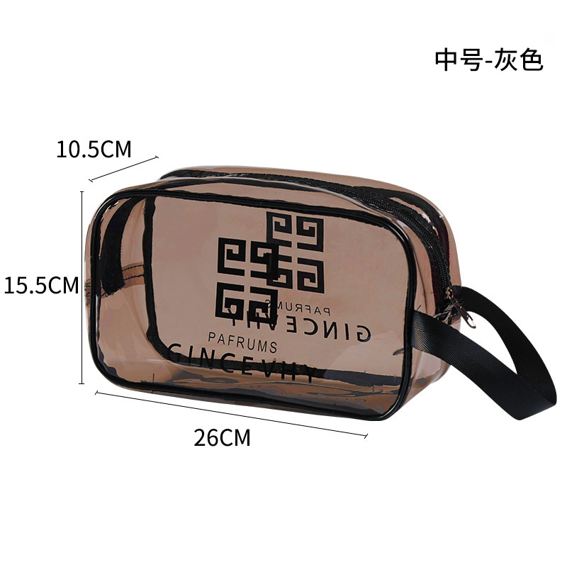 Bolsa de lavado impermeable bolsa de almacenamiento de cosméticos de viaje de gran capacidad sensación avanzada bolsa de lavado de PVC transparente portátil mujer