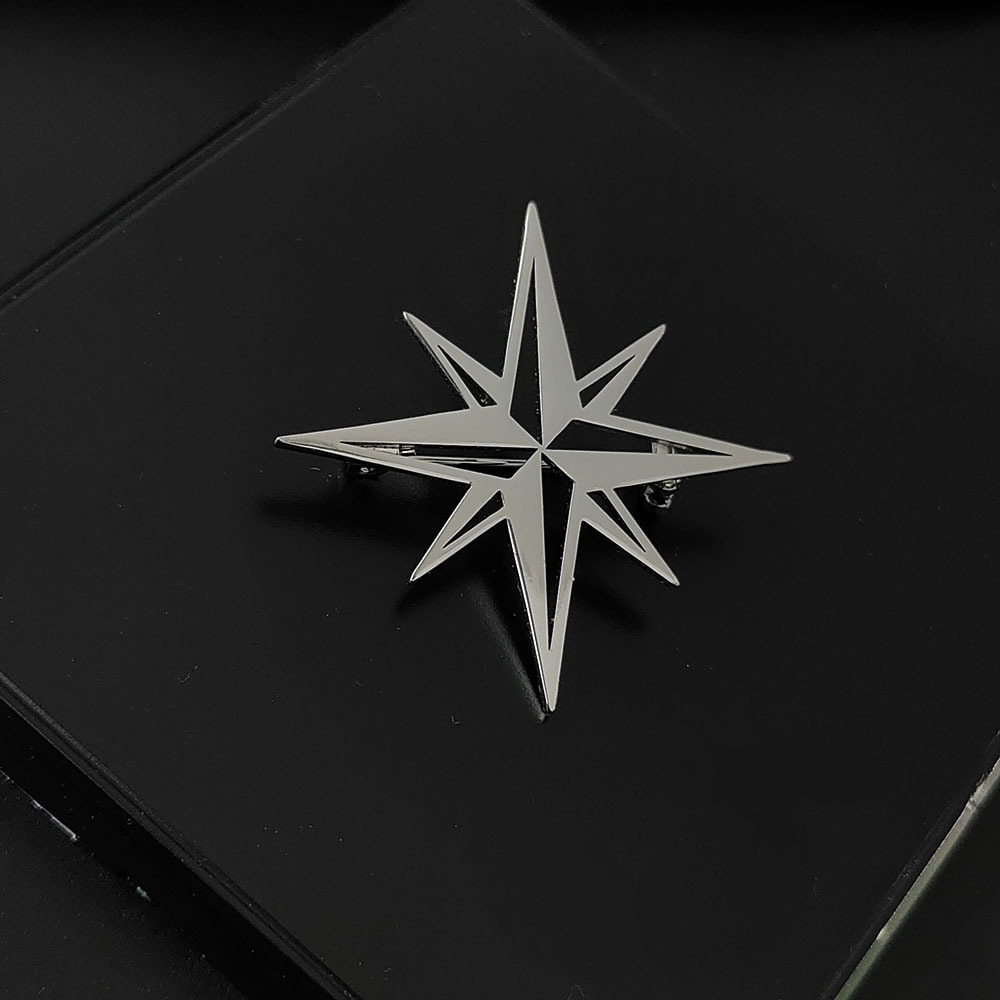 Spilla creativa per abiti vuoti, stile europeo e americano, semplice, a forma di stella a otto punte, versatile per tutti i giorni_voghion.com