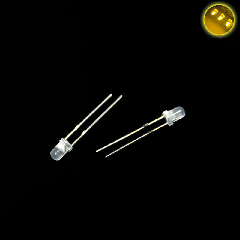 3MM/F3 雾状LED 白发黄 黄光 发光二极管LED灯 超高亮 短脚