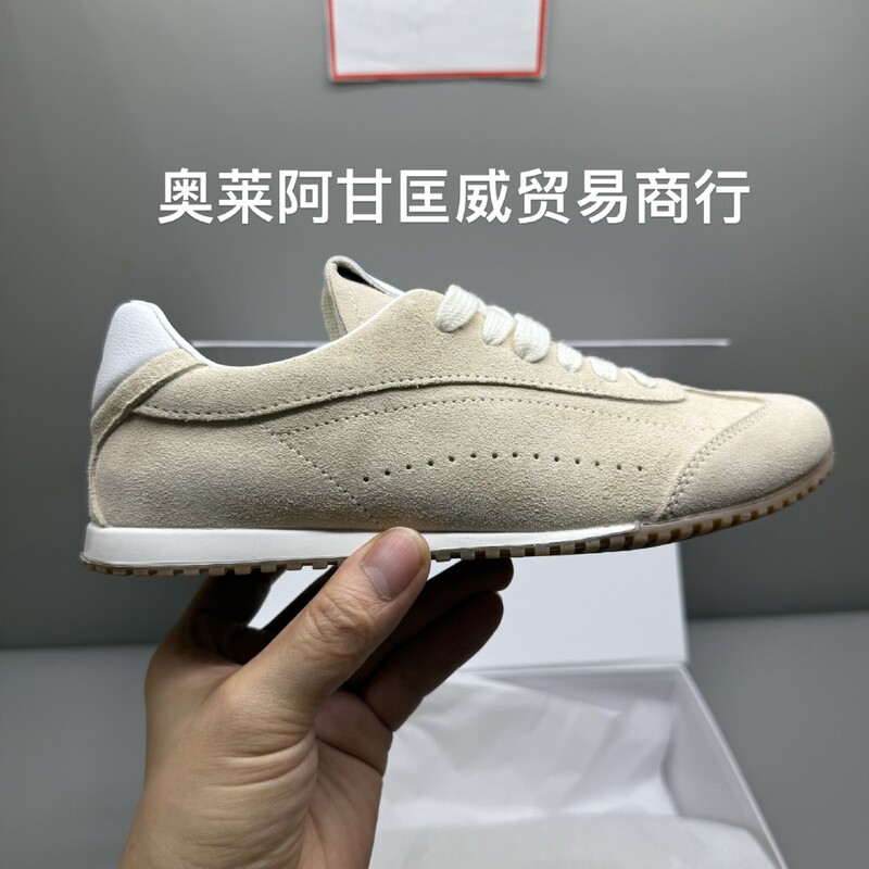 2025 New Model Sunset Retro German Training Shoes Genuine Leather Casual Sports Shoes Flat-Soled Forrest Gump Shoes Thin Sole