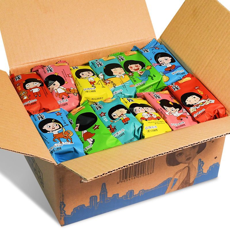 Snack Dong Xiaojie Twelve Zodiac Potato Chips Bulk Non-Fried Puffed Potato Chips Independent Packaging Full Carton Approx. 90 Bags