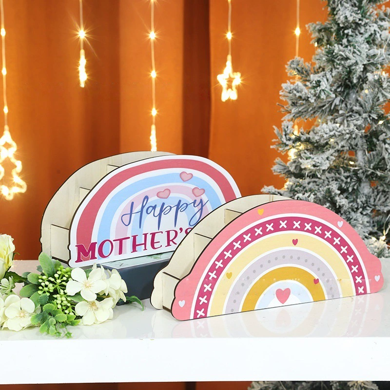 Креативный деревянный радужный орнамент, держатель для ручек, офисный стол, радужная трубка для хранения, школьные принадлежности, дизайн отсека для хранения трубки