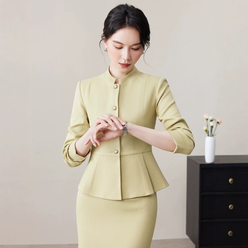 New Chinese-Style Women's Clothing, Retro Republic of China Style Stand-Collar Blazer, New High-End Single-Breasted Slim-Fit Suit Set