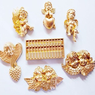 European-style Cute Little Angel Golden Abacus Creative Simple European Angel Stereo Refrigerator Sticker Magnet Decoration Refrigerator Sticker