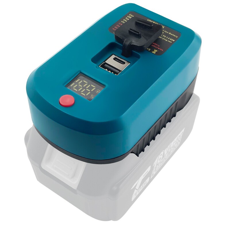 Converter Charger Adapts to 18V Makita Bosch Dewalt Battery Output 18Wqc3.0-65Wpd3.0