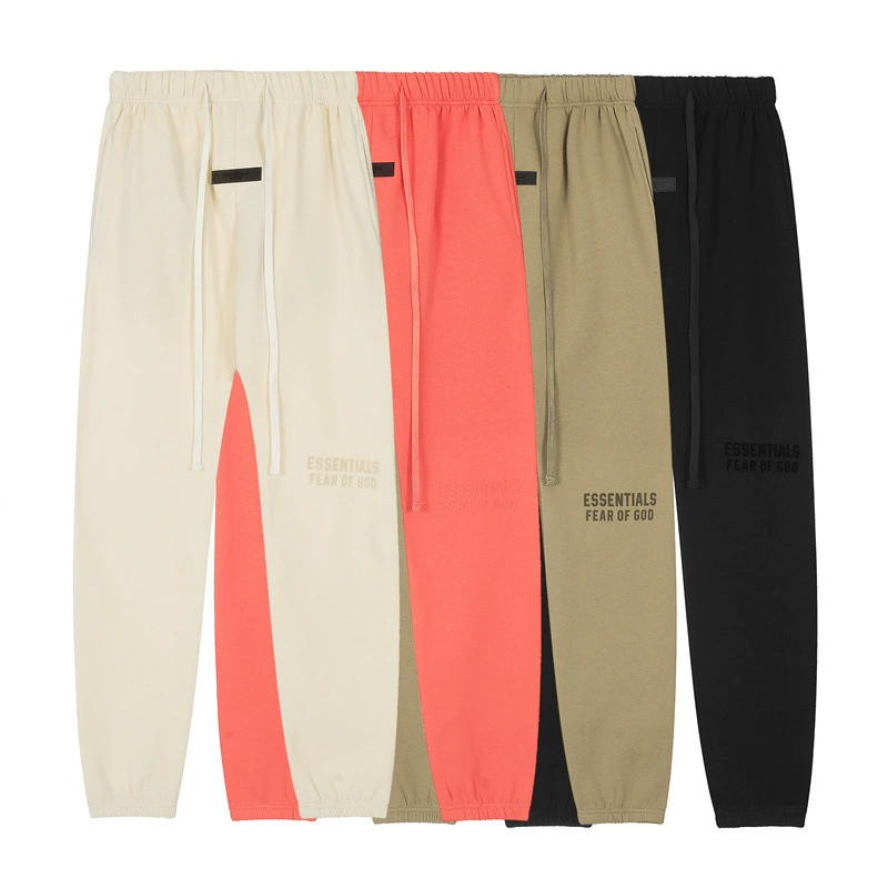 Многострочные брюки FOG ESSENTIALS с флокированным принтом и буквами для мужчин и женщин, свободные повседневные спортивные штаны в американском стиле, модные