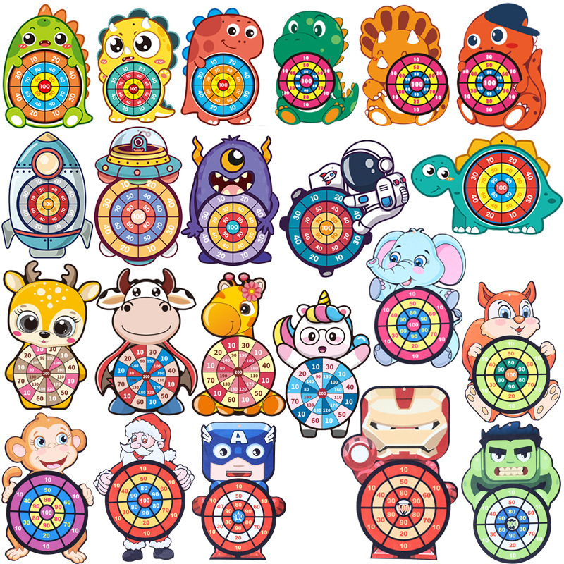 Cartoon Sticky Ball Flying Target Board Set Parent-Child Interactive Throwing Toy Tiktok Popular Dart Ball Target Board