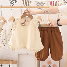 女童夏季套装2024新款宝宝短袖两件套婴儿童装女小童夏装衣服潮款