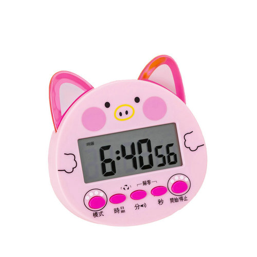 Cute cartoon clock calendar timer cycle countdown kitchen timer mute with bow luminous