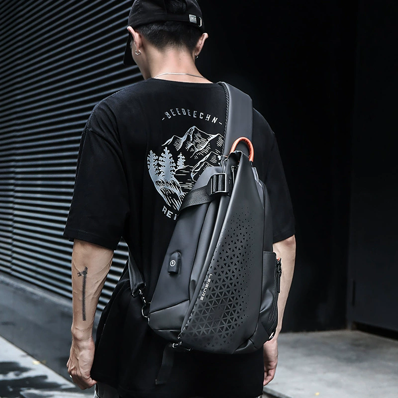 Men's shoulder bag, capacious chest bag, backpack
