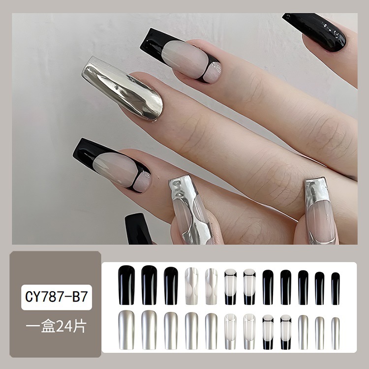 Estilo caliente europeo y americano, uñas largas, uñas postizas de sentido de alta calidad, uñas de ballet trapezoidal largas, piezas de uñas al por mayor