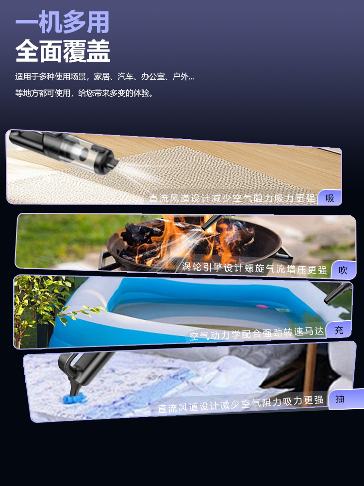 Wireless Charging Car Vacuum Cleaner, High Suction Power, Super Powerful, Small Handheld Mini Car Vacuum Cleaner