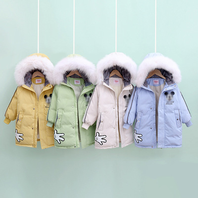 children Down Jackets winter new pattern men and women Children's clothing Mid length version 90 Down Jackets Children baby thickening coat