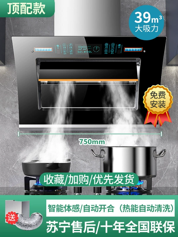 Side-Suction Range Hood, multi-width (750/830/900) with dual- or single-motor options, auto-clean