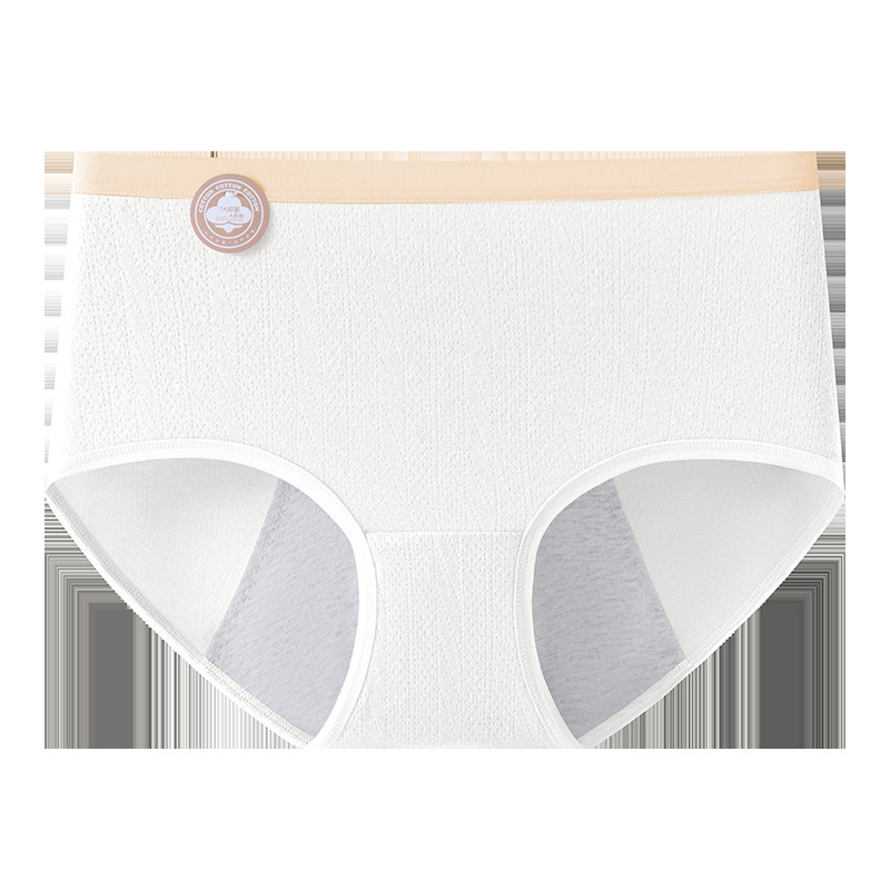 Pantalones fisiticos antibacterianos 7A de gran tamaño para mujer entrepierna de algodón puro cintura media alta para evitar fugas laterales bragas de período menstrual para niñas