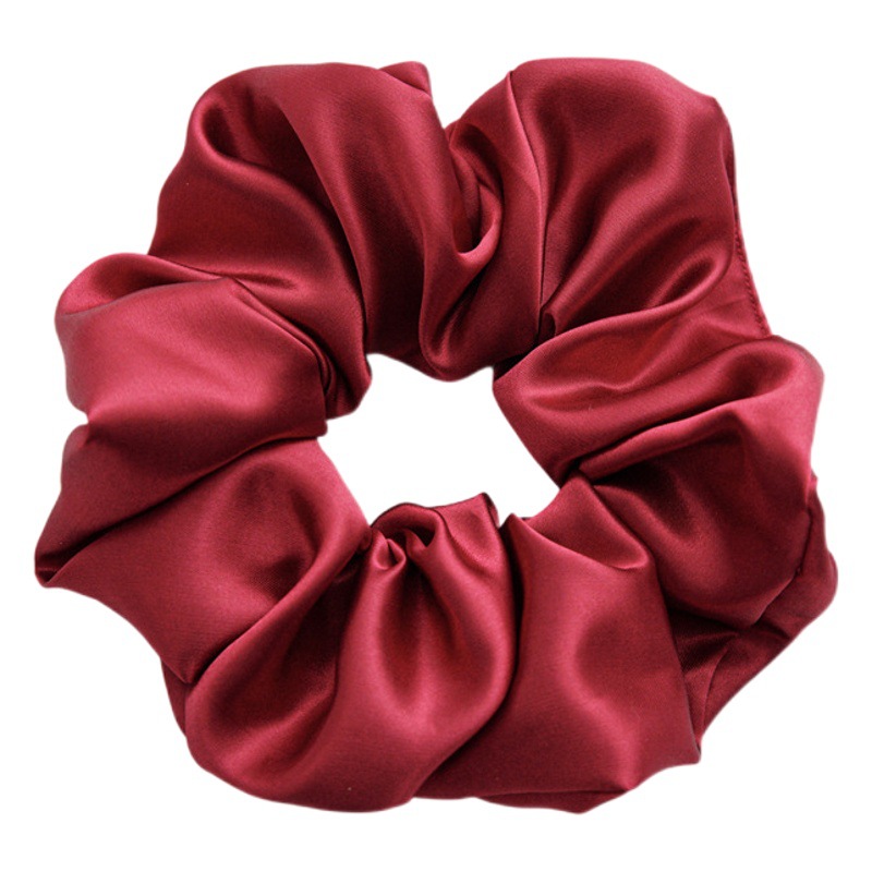 2023 transfronterizo nueva tela grande de color sólido de alta banda elástica para el cabello banda de goma de corbata simple para mujeres banda de cabello de intestino grueso