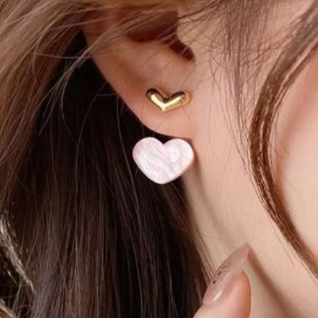 Holiday, Daily Occasion Alloy, Shell Material 1 Pair Elegant Simple Style Streetwear Heart Shape Plating Alloy Shell Drop Earrings