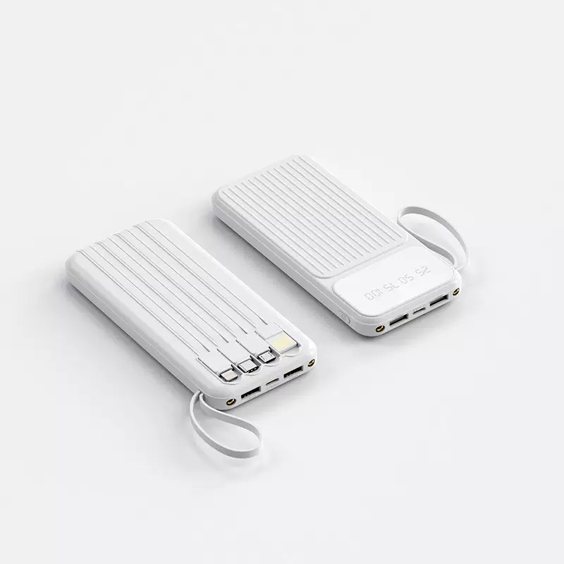 品菲达3C认证自带4线便携挂绳充电宝10000毫安实标充电宝K08|undefined