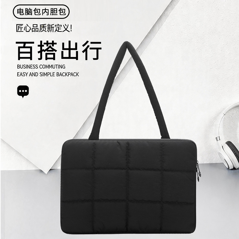 Cross-border lightweight laptop bag with handle, thickened handbag, large capacity 14inch computer bag, can be printed with logo