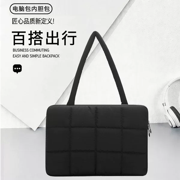 Cross-border lightweight laptop bag with handle, thickened handbag, large capacity 14inch computer bag, can be printed with logo