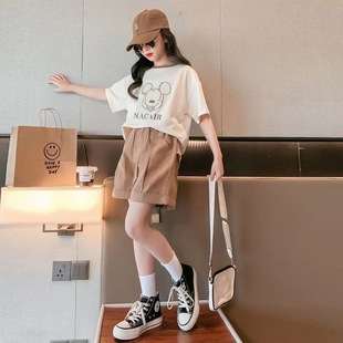 New Style Summer Suit for Girls, Fashionable Shorts, Children's Clothing, 2025 New Style Girls Summer Short Sleeves