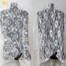 现货经编金丝银线轻薄欧美蕾丝面料玫瑰花法蕾婚纱礼服内衣百搭