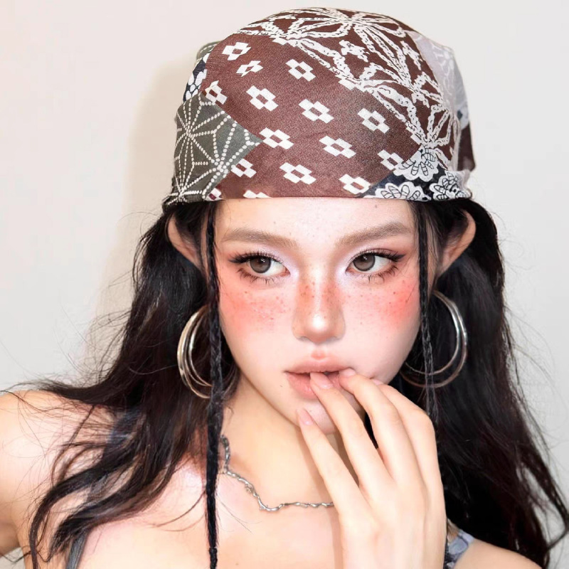 复古佩斯利老钱风四拼腰果棉麻围巾小方巾装饰领巾绑头发丝巾系腰|undefined