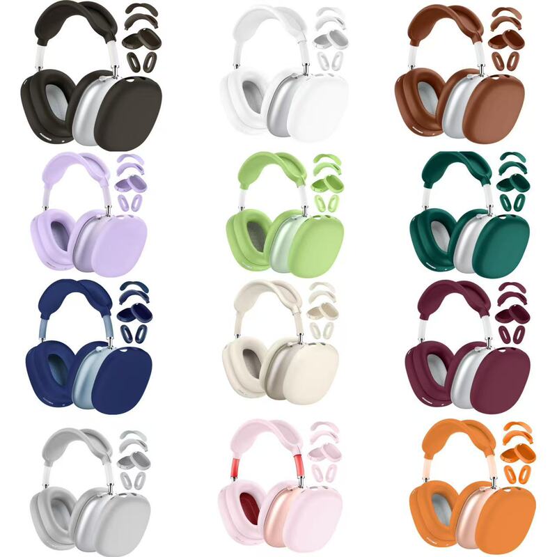 4-piece set of silicone ear covers suitable for Apple 1st and 2nd generation AirPods Max silicone covers for over-ear headphones 4-piece set of silicone ear covers suitable for Apple 1st and 2nd generation AirPods Max silicone covers for over-ear headphones
