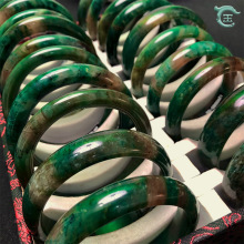 南阳独山玉手镯扁条玉器圆条老坑料满绿女士玉石四色玉镯子