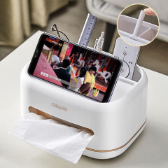 家庭用ティーテーブルティッシュ多機能ティッシュボックス家庭用オフィスデスクトップ収納四角いティッシュボックスリモコン収納