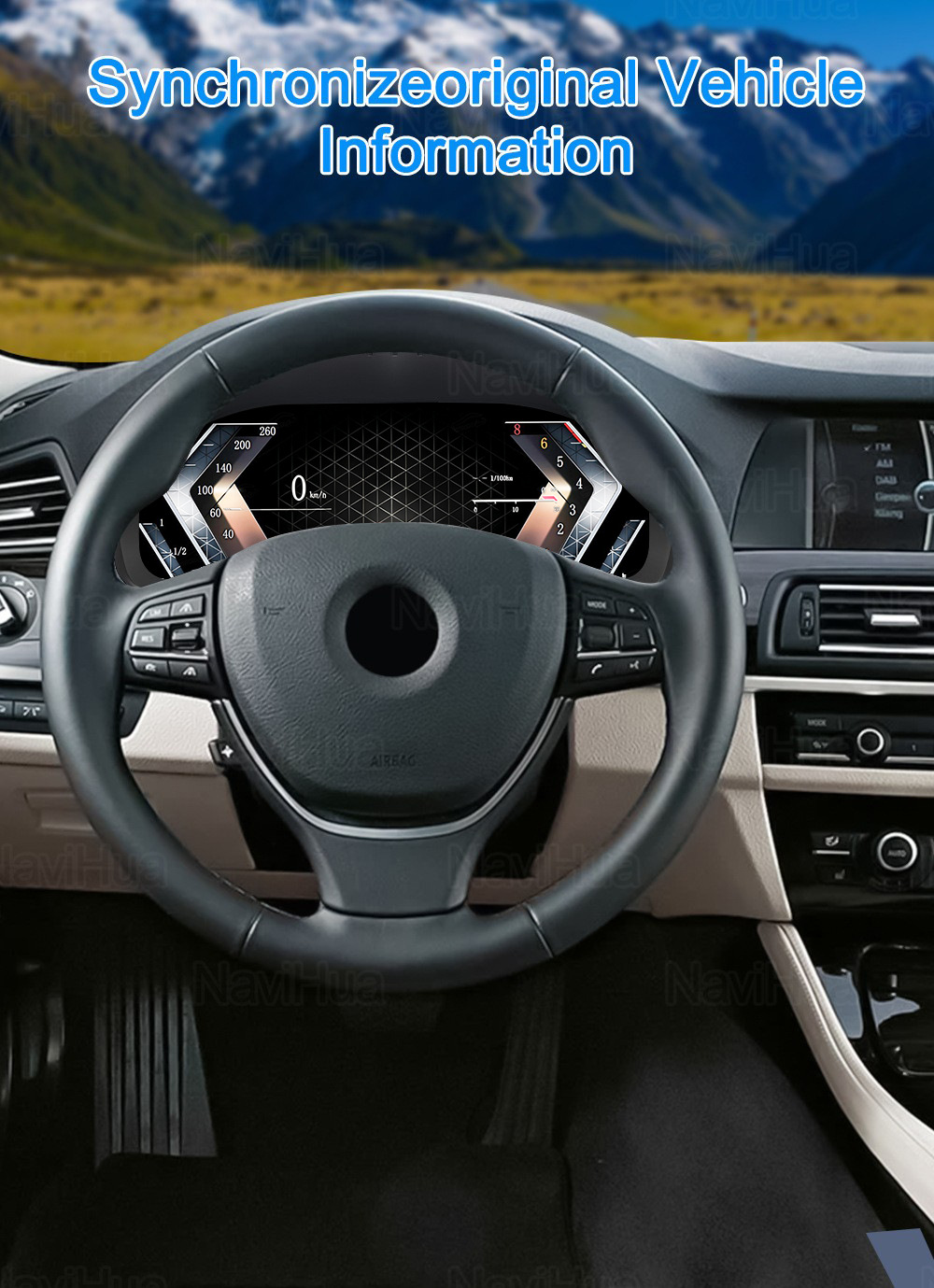 Suitable for Bmw F10/F11/F18 Full Lcd Instrument with Carplay Function Mobile Phone Interconnection 7 Ui Options
